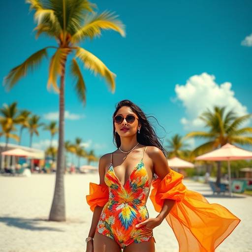 Example of fashion photography highlighting Miami's vibrant lifestyle