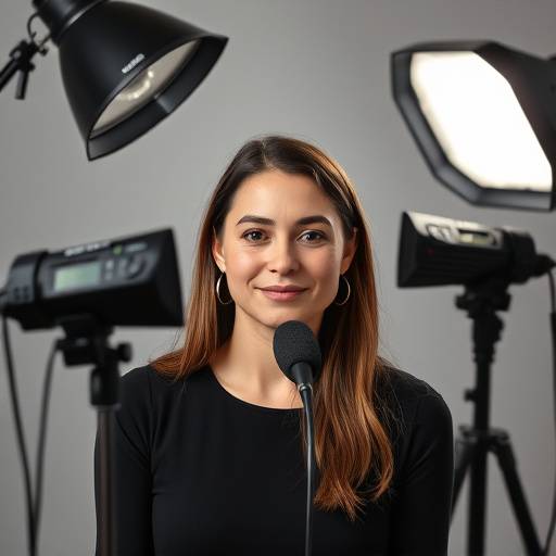Studio photography showcasing professional lighting and backdrop